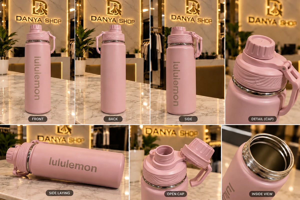 Gourde lululemon rose – toutes les vues