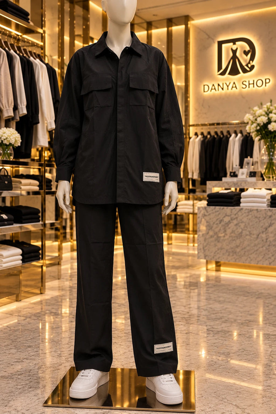 The Giving Movement – ensemble chemise et pantalon large noir